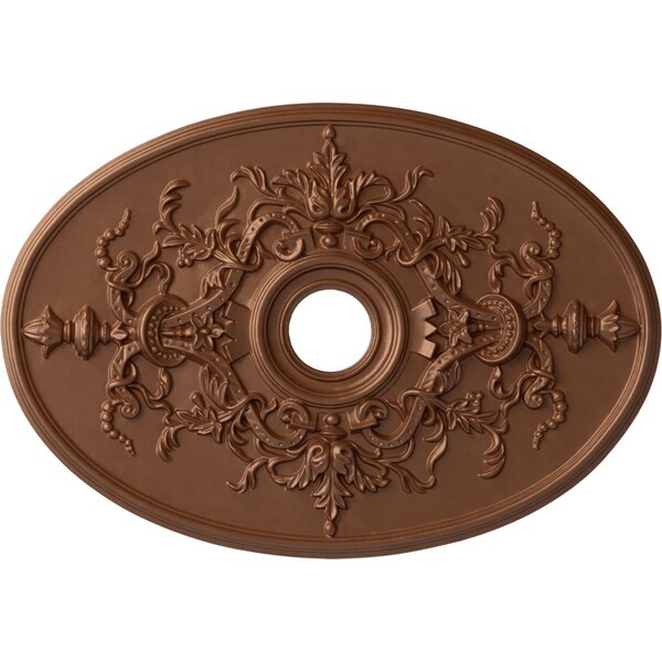 Ekena Millwork Alexa Medallion (Canopies up to 5 5/8"), 30 3/4"W x 21 1/4"H x 3 7/8"ID x 1 5/8"P, Polished Copper CM21X30ALPOS - main